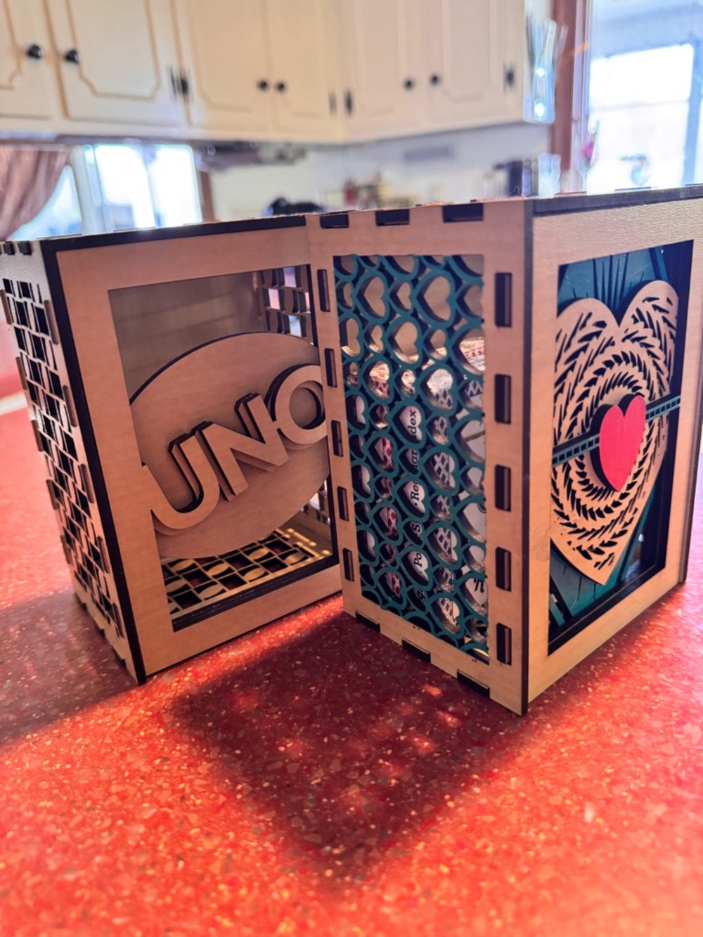 Handcrafted by me customizable Wood Card/Uno Box Holder buyers choice of 1 - Picture 3 of 6